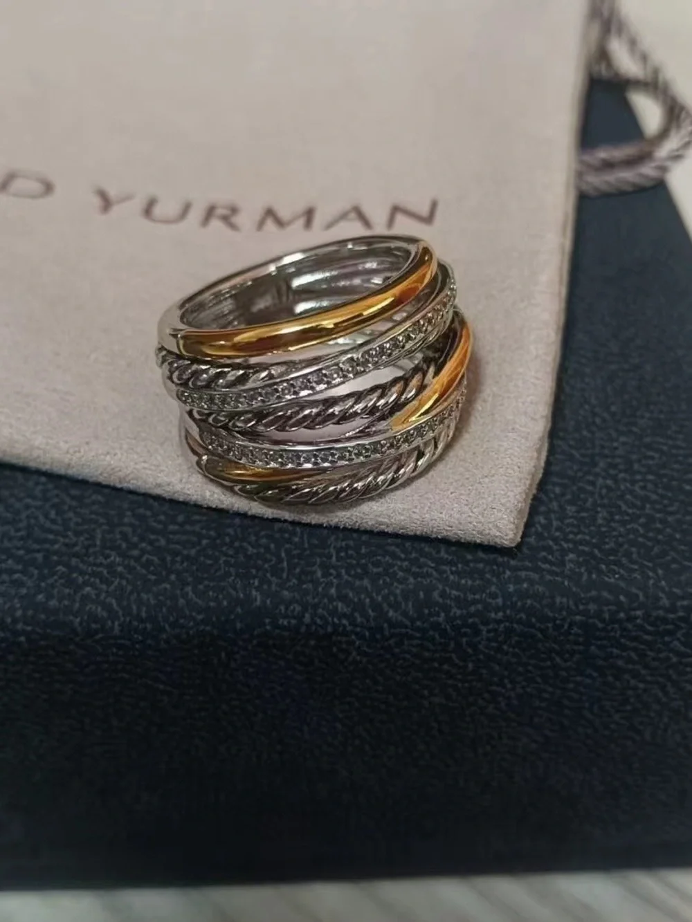 David Yurman Two-Tone Ring -Silver